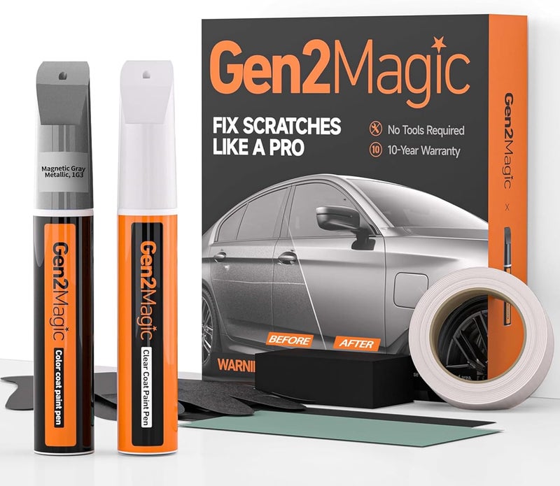 Gen2Magic Magnetic Gray Metallic Touch Up Paint Pen Kit for Toyota [Clear Coat Included], 1G3 Color Match, Easy Scratches Repair for Toyota RAV4 Camry Corolla Tacoma Highlander 4Runner Prius & More - Image 1
